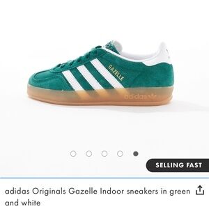adidas Originals Gazelle Indoor sneakers in green and white